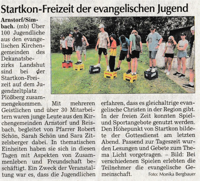 Bericht StartKon Zeitung Arnstorf